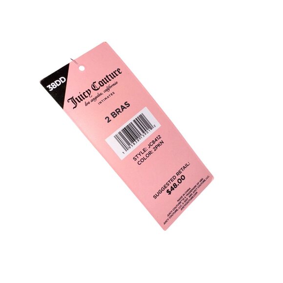 Juicy Couture Hot Pink & Black Tie-Dye Bra 38DD Sexy Wild Fun Cute Punk Rock Y2K - Picture 3 of 5